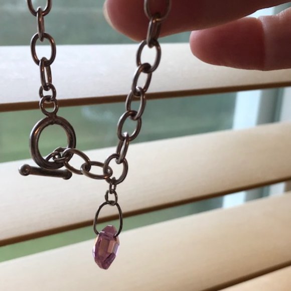 🌸Host Pick🌸 925 Sterling Silver Toggle Bracelet with Pink Crystal Heart - Picture 2 of 6